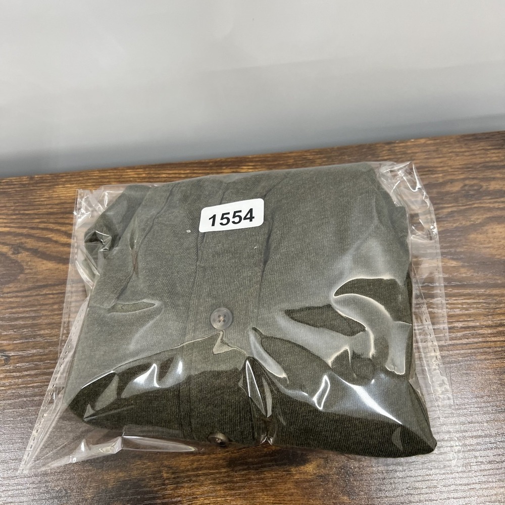 Faherty Long-Sleeve Luxe Heathered Polo Mens L 1/4 Button Olive Green Pocket EUC - Picture 12 of 12